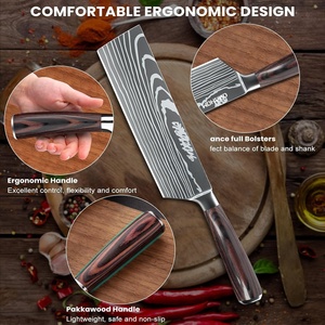 Cuchillo Nakiri de 7 pulgadas-Rebanador de carne súper afilado y cuchillo de cocina para verduras, mango Pakamu, un regalo para hombres y mujeres - Product Image 6