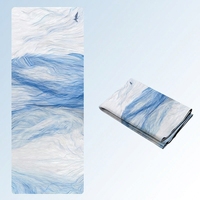 Tapis de yoga en daim écologique, caoutchouc antidérapant, ultra-fin 1,5 mm, 183 cm, portable, pliable, lavable en machine