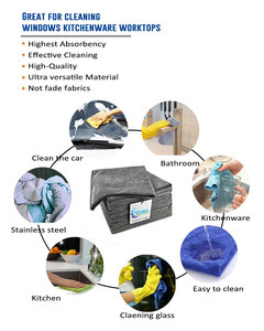 Serviettes de <span class=keywords><strong>lavage</strong></span> microfibres sans bords pour le nettoyage et le séchage de la carrosserie automobile - Product Image 2