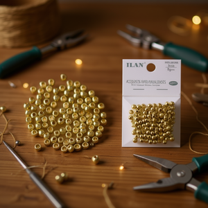 Perline in metallo ILAN 6mm placcate oro per lavori artigianali - Product Image 3