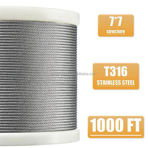 Cable de acero para barandilla de cubierta, cable de acero inoxidable T316 de 1000 pies, 7x7 hilos, con cortador - Product Image 2