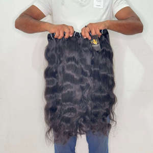 Fournisseurs de cheveux vierges bruts non traités du Cambodge, mèches de cheveux indiens alignées sur les cuticules, extensions de cheveux humains de temple indien - Product Image 2