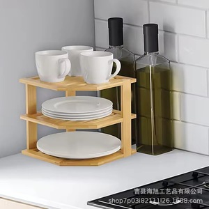 Étagère de rangement pour pain en bois, forme polygonale, organisateur de cuisine multifonctionnel pour articles de boulangerie - Product Image 3