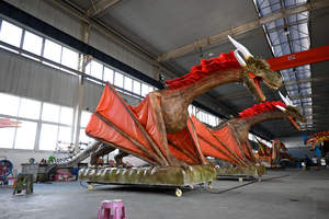 GeCai Balancín de Dinosaurio Metálico Electrónico a Gran Escala con Simulación de Humo para Exhibición en Jardines Escénicos y Paisajes - Product Image 6