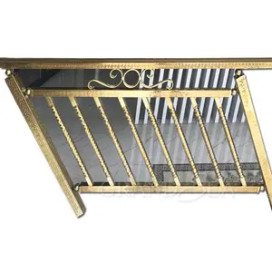 防水防锈金色不锈钢楼梯栏杆设计