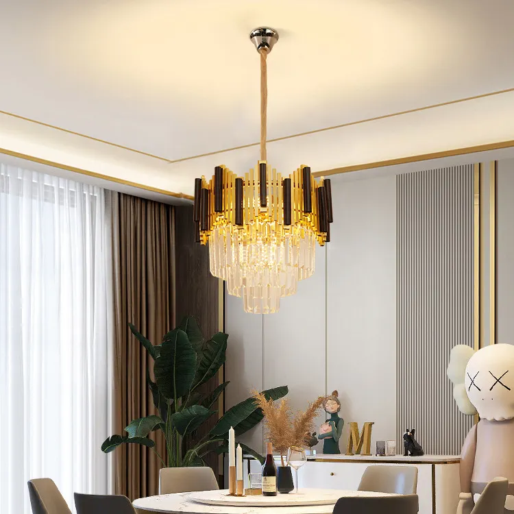 New Product Anti Corrosion Aluminum Lamp Body Energy Saving Indoor Decoration LED Crystal Chandelier