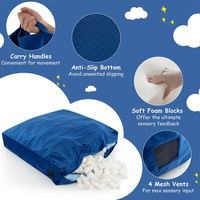 Tender Playful OEM Custom Blue 57X57 Sensory Crash Pad avec blocs de mousse et housse en velours lavable pour enfants
