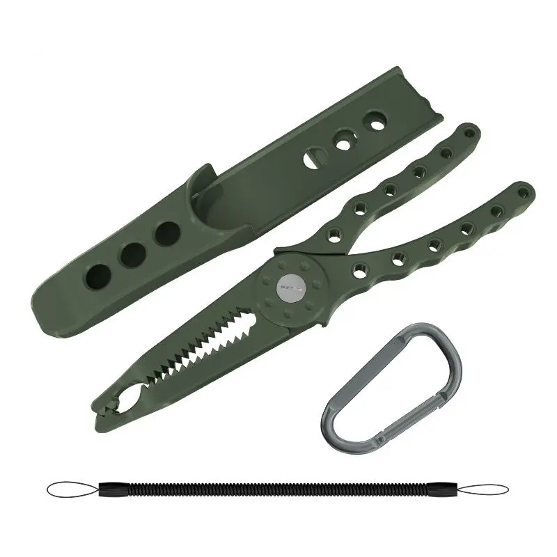 Đa chức năng cá kẹp kẹp Gripper Cutter lure plier môi điều khiển Carabiner sống khóa ngoài trời Câu Cá Công cụ phụ kiện