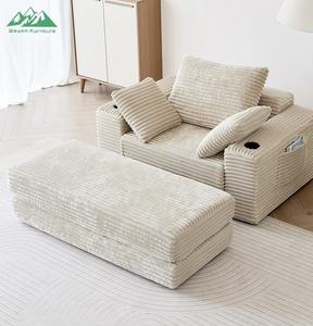 Divano Letto Convertibile a L Wayon, <span class=keywords><strong>Design</strong></span> <span class=keywords><strong>Moderno</strong></span> e Minimalista, Imbottitura in Schiuma Ecologica, per Piccoli Appartamenti, Senza Montaggio - Product Image 5