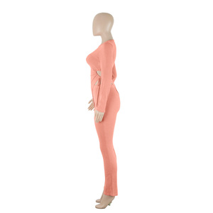 2024衣料品メーカー不規則な編み糸中空因果ツーピースセット女性服 - Product Image 4