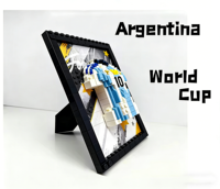 Nouveau jouet de football en blocs de construction en plastique 2026, cadeau pour les fans, blocs diamant en ABS de bonne qualité, décoration de chambre maillot Argentine