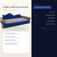 Lit-griffoir élégant en carton pour chat, type chaise longue, avec dossier artistique, pour chats d'intérieur, vente en gros, direct usine