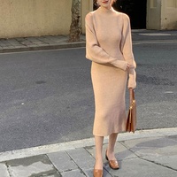 Ensemble deux pièces en tricot pour femme avec logo personnalisé, robe midi, châle, manteau, tricot, tenues élégantes automne 2026
