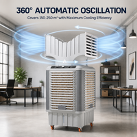 Refroidisseur évaporatif industriel robuste pour entrepôt, 20000 m³/h, OEM ODM, réservoir d'eau rotatif à 360 degrés