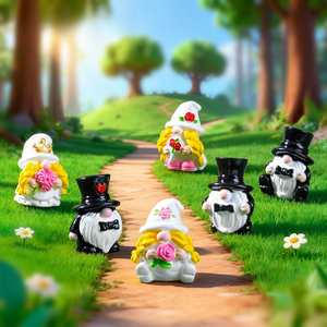 ตุ๊กตาคนแคระน่ารักสำหรับวันวาเลนไทน์ ของตกแต่งจิ๋วสำหรับจัดสวนขนาดเล็ก DIY ของประดับตกแต่งโต๊ะทำงานขนาดเล็ก - Product Image 1