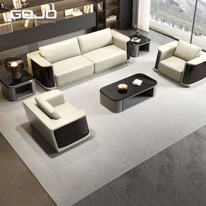 यूरोपीय लक्जरी चमड़े के कार्यालय सोफे ने स्वागत क्षेत्र, घर कार्यालय और वाणिज्यिक उपयोग के लिए आधुनिक अनुभागीय लाउंज सोफे सेट किया - Product Image 1