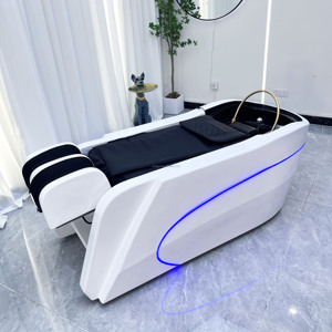 Sillón de Lavado de Cabello para <span class=keywords><strong>Spa</strong></span> Capilar con Circulación de Agua, Vaporizador, Masaje Eléctrico y Mesa de Champú - Product Image 3