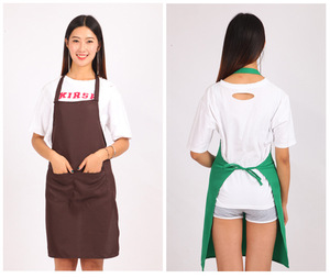 Tabliers personnalisés avec logo, simples, pour femmes, avec 2 poches, noirs, pour la cuisine, la restauration, le barbecue et le nettoyage - Product Image 5