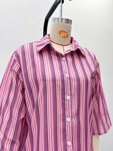 Women's New Style Loose-Fit Elegant Cardigan Striped Shirt Shorts African New Style 2-Piece <b>Set</b> Fashion - Product Image 6