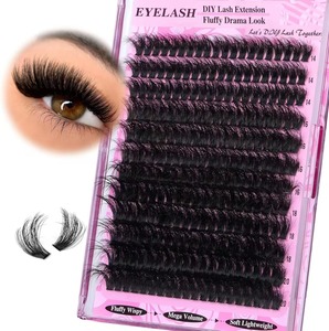 Kit de Pestañas Postizas Individuales Autoadhesivas Hechas a Mano 200D, Pestañas en Racimo 200D, Kit de Pestañas Postizas - Product Image 2
