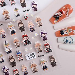 ลดกระหน่ำสติกเกอร์ติดเล็บลายการ์ตูน Labubu สำหรับตกแต่งเล็บที่มีเสน่ห์อุปกรณ์น่ารัก3D สติกเกอร์ตกแต่ง Labubu สามมิติ - Product Image 2