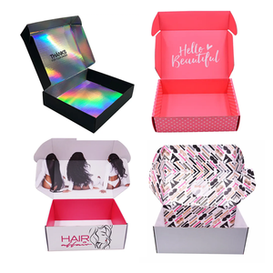 Vente en gros de boîtes d'expédition de cadeaux de remerciement ondulées roses imprimées personnalisées bonjour belle boîte postale - Product Image 2