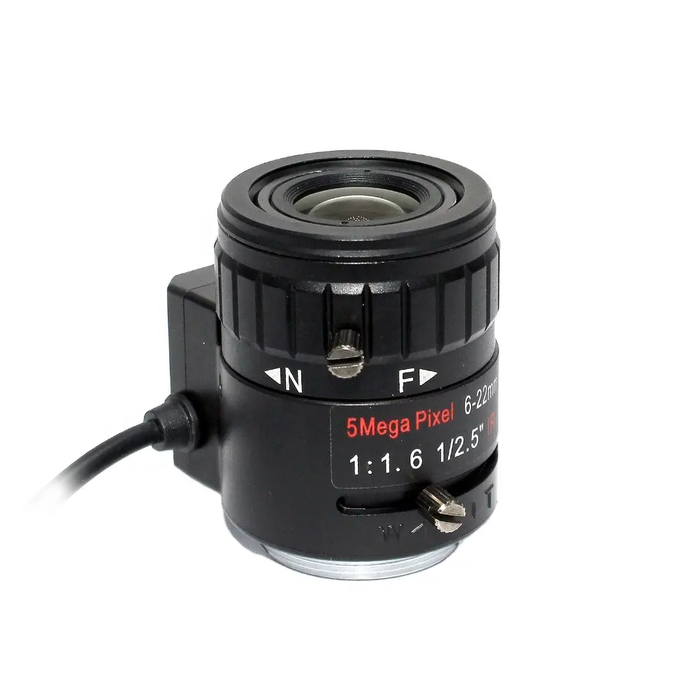 Lente de cámara CCTV de 5MP, 6-22mm, montaje CS Varifocal de Iris automático