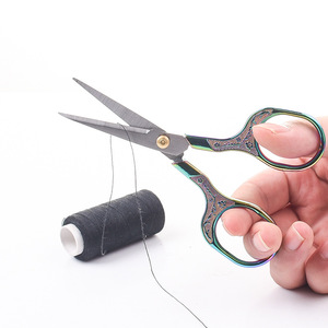 Portable Scissors For Students And Home Use Gold Silver Bronze Colors Stainless Steel V Shaped <b>Diy</b> Crafts Embroidery Thread - Product Image 3