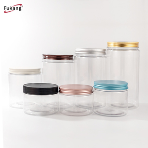 Cosmetic jars Food Storage Container 8oz 250ml 300ml 500ml clear PET plastic jars with screw top lids