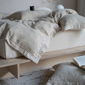 Copripiumino Jacquard piumino cotone <span class=keywords><strong>lino</strong></span> cotone Shams doppio copricostume <span class=keywords><strong>lenzuola</strong></span> piatte 4 pz <span class=keywords><strong>Set</strong></span> biancheria bianca - Product Image 6