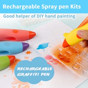 Cadeau promotionnel vente chaude en gros aérographe électrique pulvérisateur lavable <span class=keywords><strong>aquarelle</strong></span> peintures stylos Art et artisanat cadeau <span class=keywords><strong>peinture</strong></span> - Product Image 4