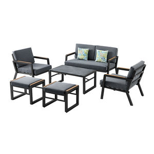 Sofá inflable <span class=keywords><strong>en</strong></span> forma de <span class=keywords><strong>L</strong></span> para 5 personas, balcón de lujo, sofás circulares para jardín, sofá para exteriores con LED - Product Image 1