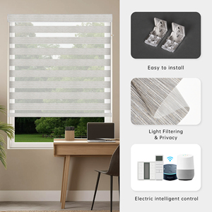 Persianas Zebra Simples Personalizadas SAMADHI para Oficina y Hogar, Persianas Enrollables Eléctricas para Ventanas Francesas - Product Image 3