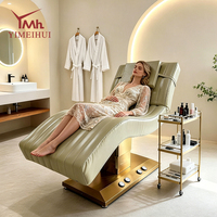 Table de soin esthétique moderne à 2 moteurs en forme de S pour salon de beauté