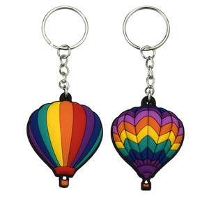 Llavero de Silicona y PVC con Diseño de <span class=keywords><strong>Globo</strong></span> Aerostático Arcoíris Promocional Personalizado de Fábrica - Product Image 2