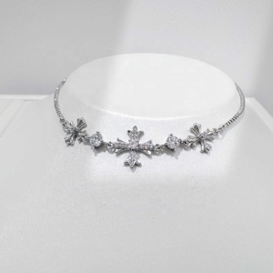 custom plata 925 Silver gold plated friendship bracelet fashion jewelry zircon hip hop vintage cross <b>charm</b> bracelets for girls - Product Image 5