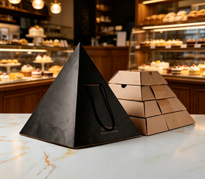 Caja de Regalo de Chocolate de Lujo, Caja de Comida Halal Personalizada para Llevar, Caja Piramidal para Pastelería, Postres y Dulces, Empaque para Platos Piramidales - Product Image 2