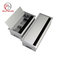 Prise de table à double ouverture Fynova, cache-câble rabattable en aluminium, table de conférence, prise électrique 10A, NFC