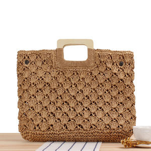 Bolso <span class=keywords><strong>de</strong></span> paja <span class=keywords><strong>de</strong></span> playa para mujer, bolsa tejida para playa, gran oferta - Product Image 3