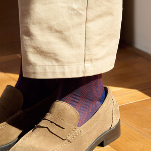 Tomoz הד גברים סוף שמלה מותאמת אישית גרביים פסים באמצע עגל גרביים מעצבים רכים - Product Image 3