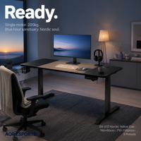 Bureau électrique AOR réglable en hauteur, ergonomique, assis-debout, compact, NordicGrain, pour bureau à domicile, moderne, vente en gros usine 2026