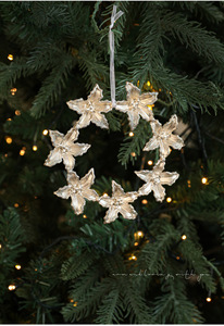 Set di Decorazioni Natalizie 2026 con <span class=keywords><strong>Glitter</strong></span> Dorato, Ornamenti a Forma di Cervo, Pavone, Fiocco di Neve e Carosello in Plastica da Appendere all'Albero di Natale - Product Image 4