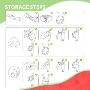 Watermeloen Kat Speeltunnel Met Pop-Up Kubus & Driehoek Tent Eenlaags Knuffel 127X25X25Cm Staaldraadframe - Product Image 6