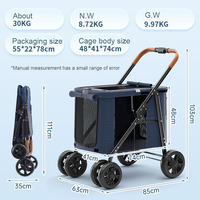 Bello Grande poussette Wagon pour chats une main pliante, grande poussette pour chien UK par Easy Folding, poussette pour animaux de compagnie pour 2 chiens