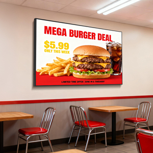 32/43 inch LCD wandbevestiging digitaal signage scherm, slanke frameloze uitvoering, commercieel display, 700 nits hoge helderheid, kiosk voor bedrijven - Product Image 2