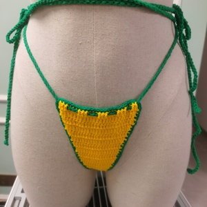 Özelleştirilebilir kadın seksi askısız pamuk tığ brezilya bayrağı desen <span class=keywords><strong>Bikini</strong></span> mayo ayarlanabilir fincan Patchwork XS doğrudan kaynak - Product Image 5