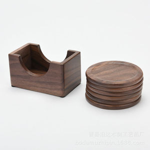 Wooden Round Coaster Set Beech Wood Heat Insulating Home Coffee Cup Use - Product Image 4