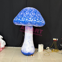 Modèle gonflable de champignon bleu, ballon gonflable personnalisé en forme de légume avec éclairage LED, champignon gonflable pour festival de musique/accessoire de scène