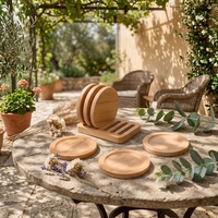 Ensemble de sous-verres minimalistes en bambou, support créatif pour cérémonie du thé, présentoir en bois pour tasses à thé, support isolant thermique pour boissons