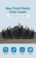 1.5 pouces dents droites roues universelles cintre plat tuyau en acier meubles chaise de bureau roulettes pivotantes fleur support roues école